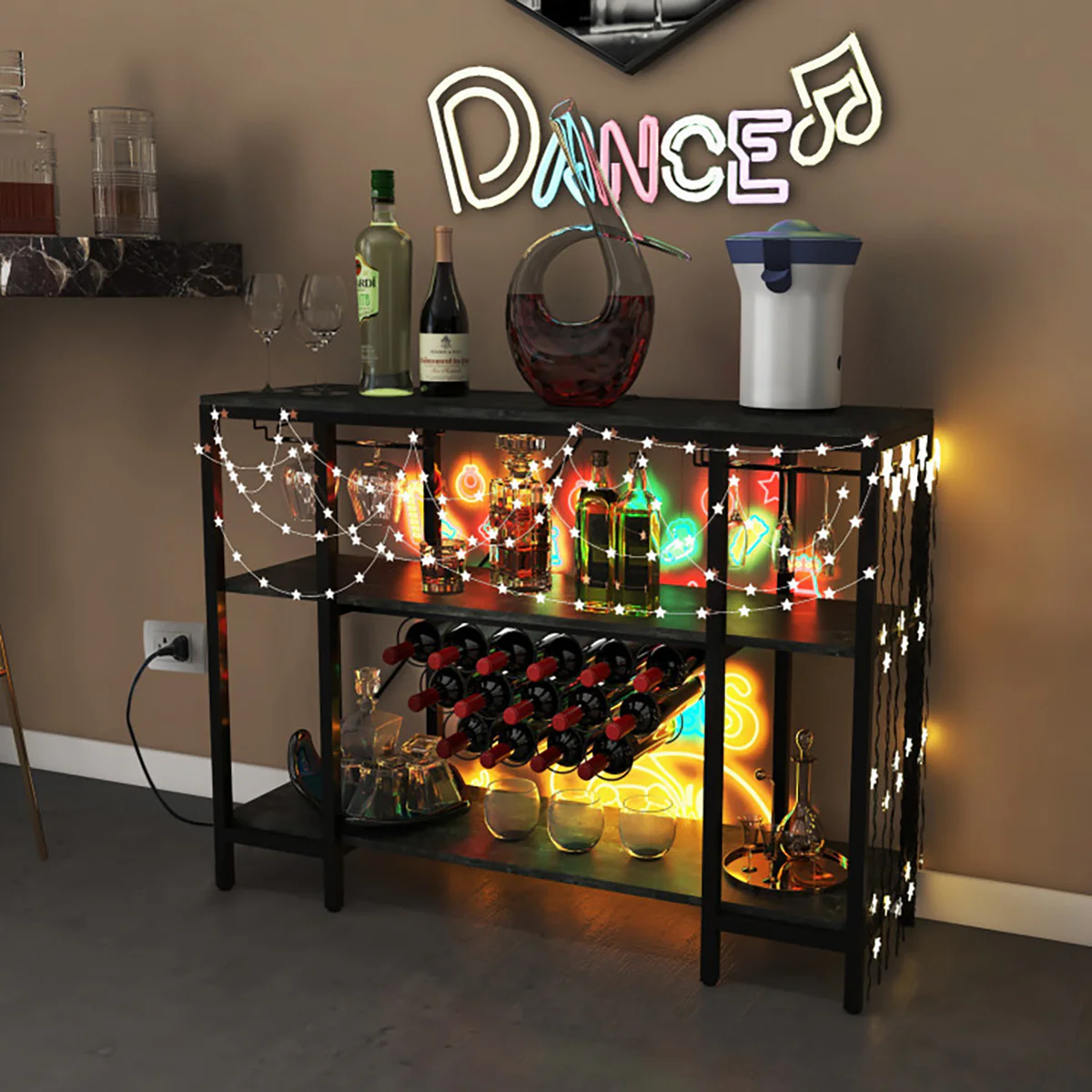 Industrial Wine Rack with Storage Shelves - Image 11