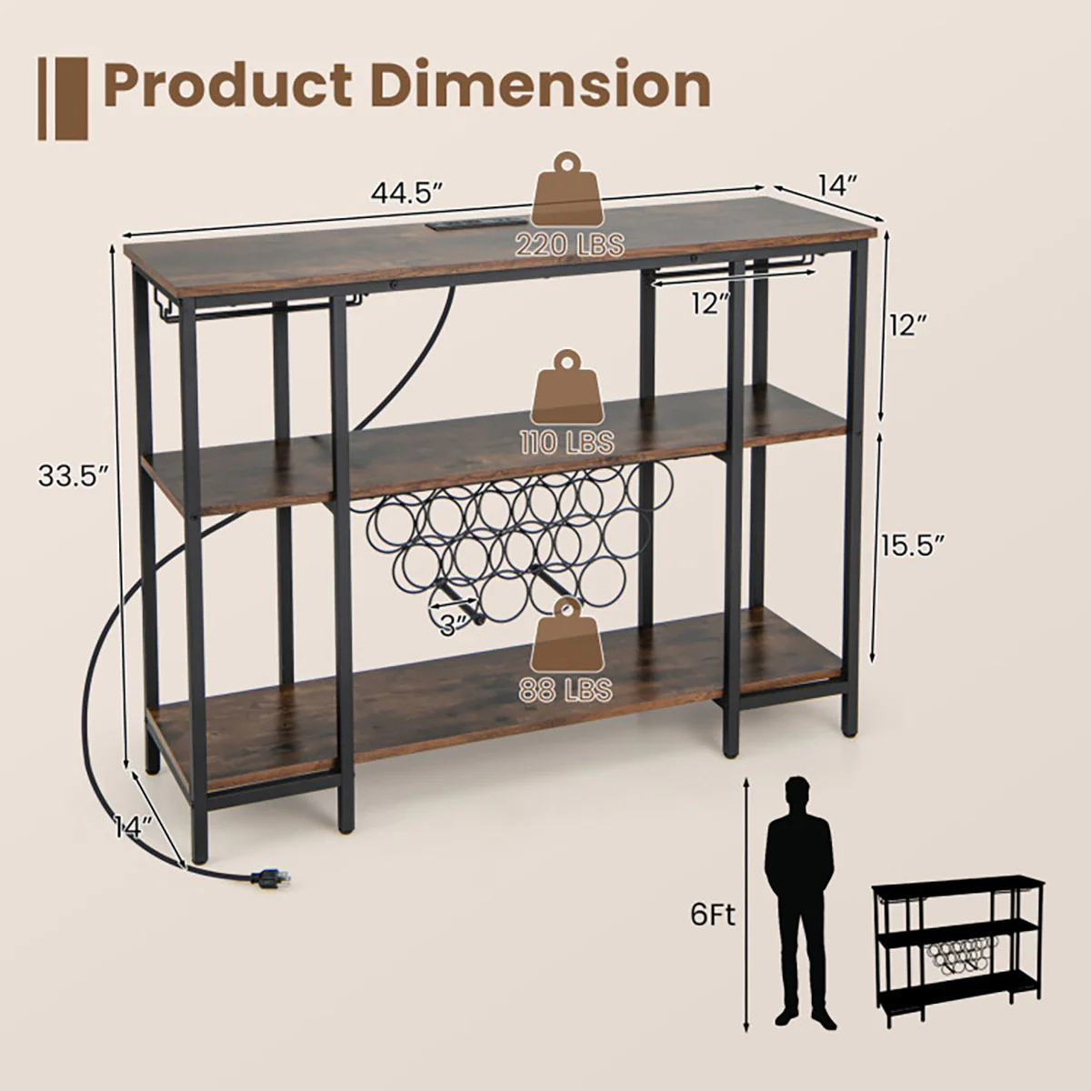Industrial Wine Rack with Storage Shelves - Image 19