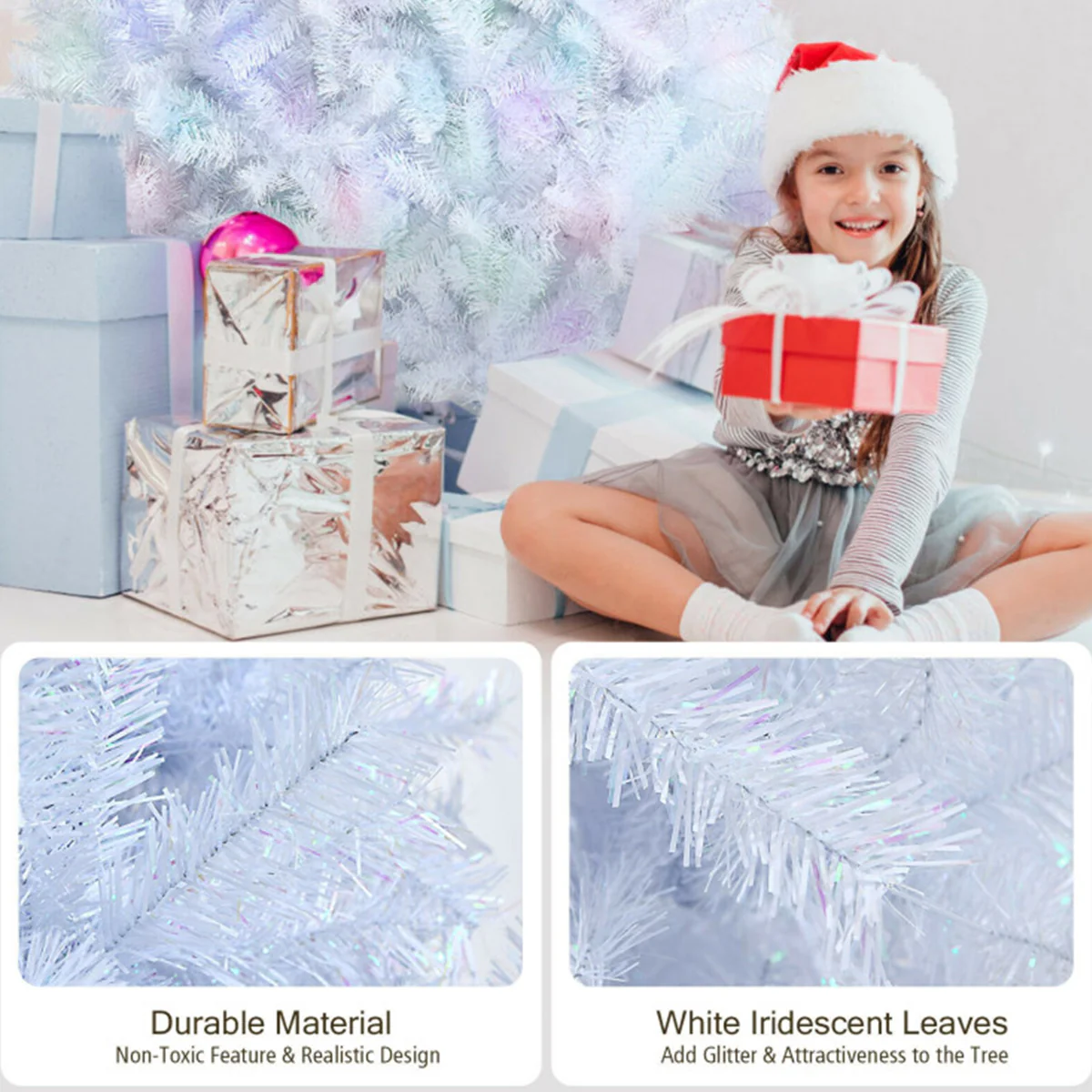 Iridescent Artificial Hinged Christmas Tree - Image 6
