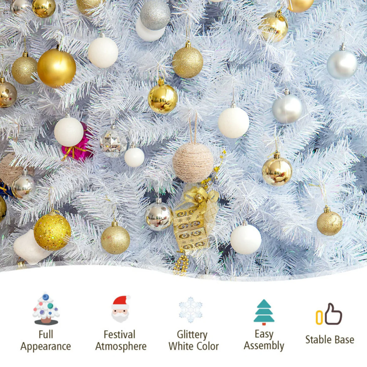 Iridescent Artificial Hinged Christmas Tree - Image 7