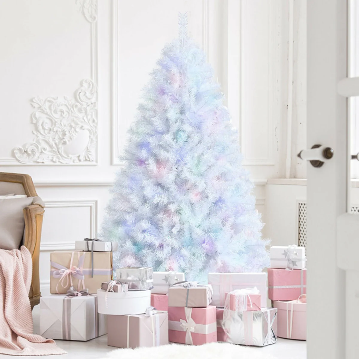 Iridescent Artificial Hinged Christmas Tree - Image 9