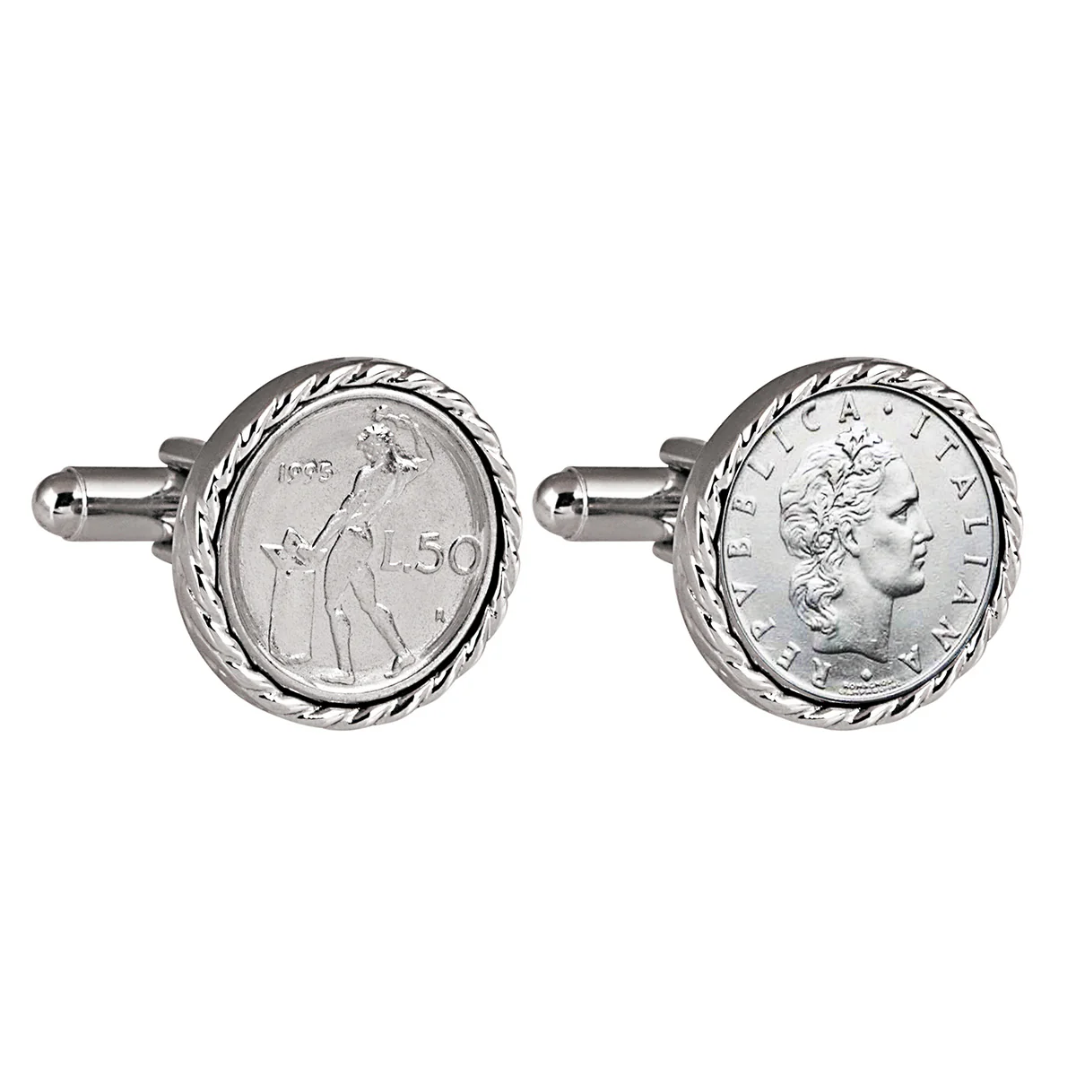 Italian 50 Lire Coin Cufflinks - Image 2
