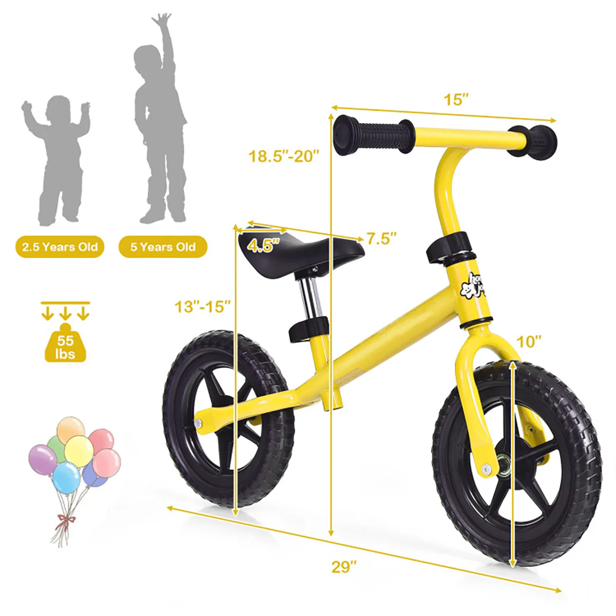 Kids Adjustable No Pedal Balance Bike - Image 8
