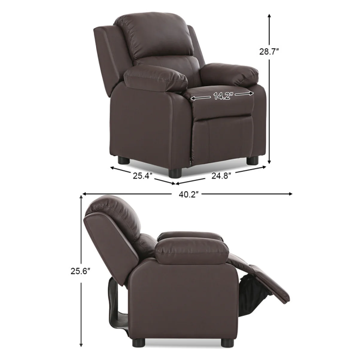 Kids Deluxe Recliner Chair with Storage Arms - Image 14
