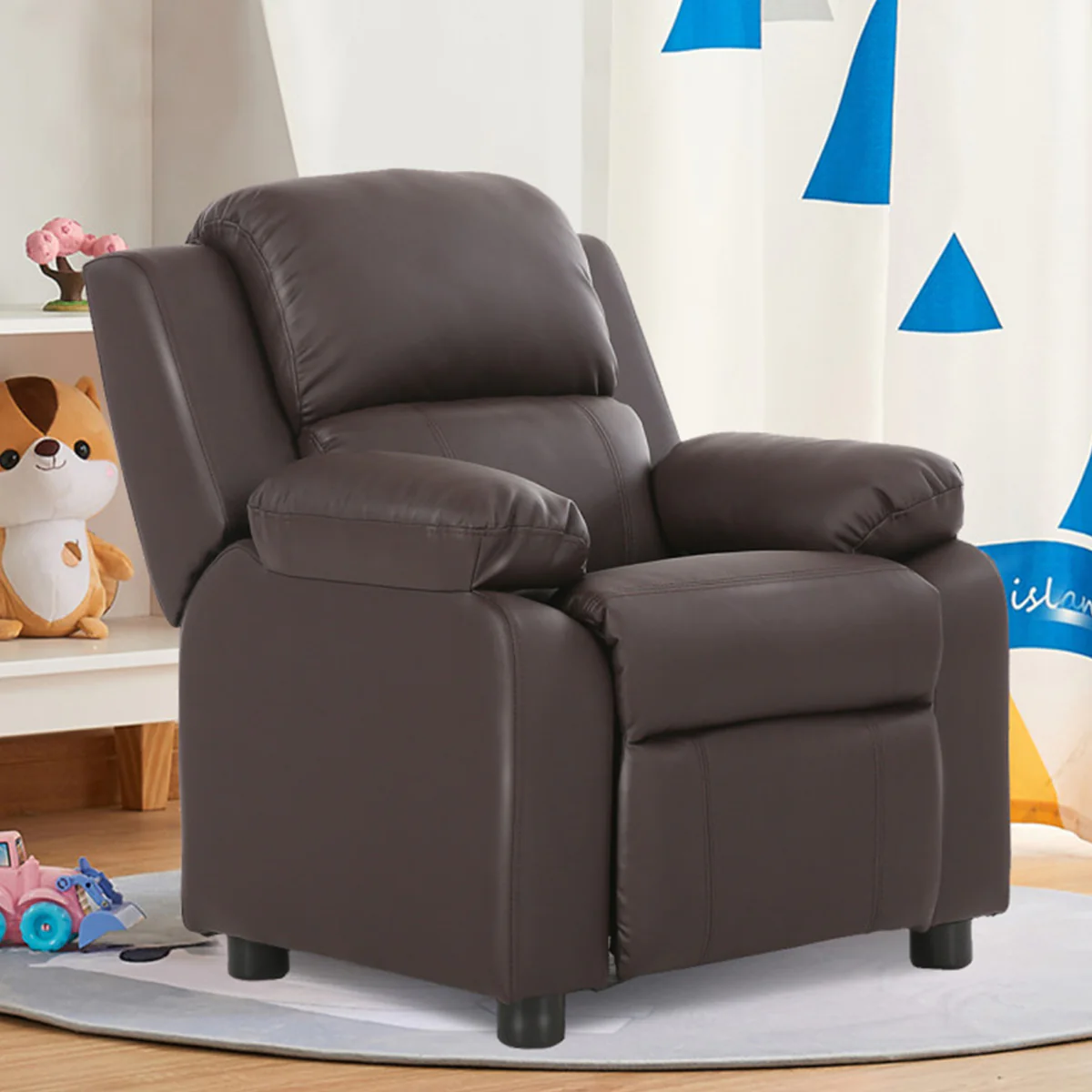 Kids Deluxe Recliner Chair with Storage Arms - Image 15