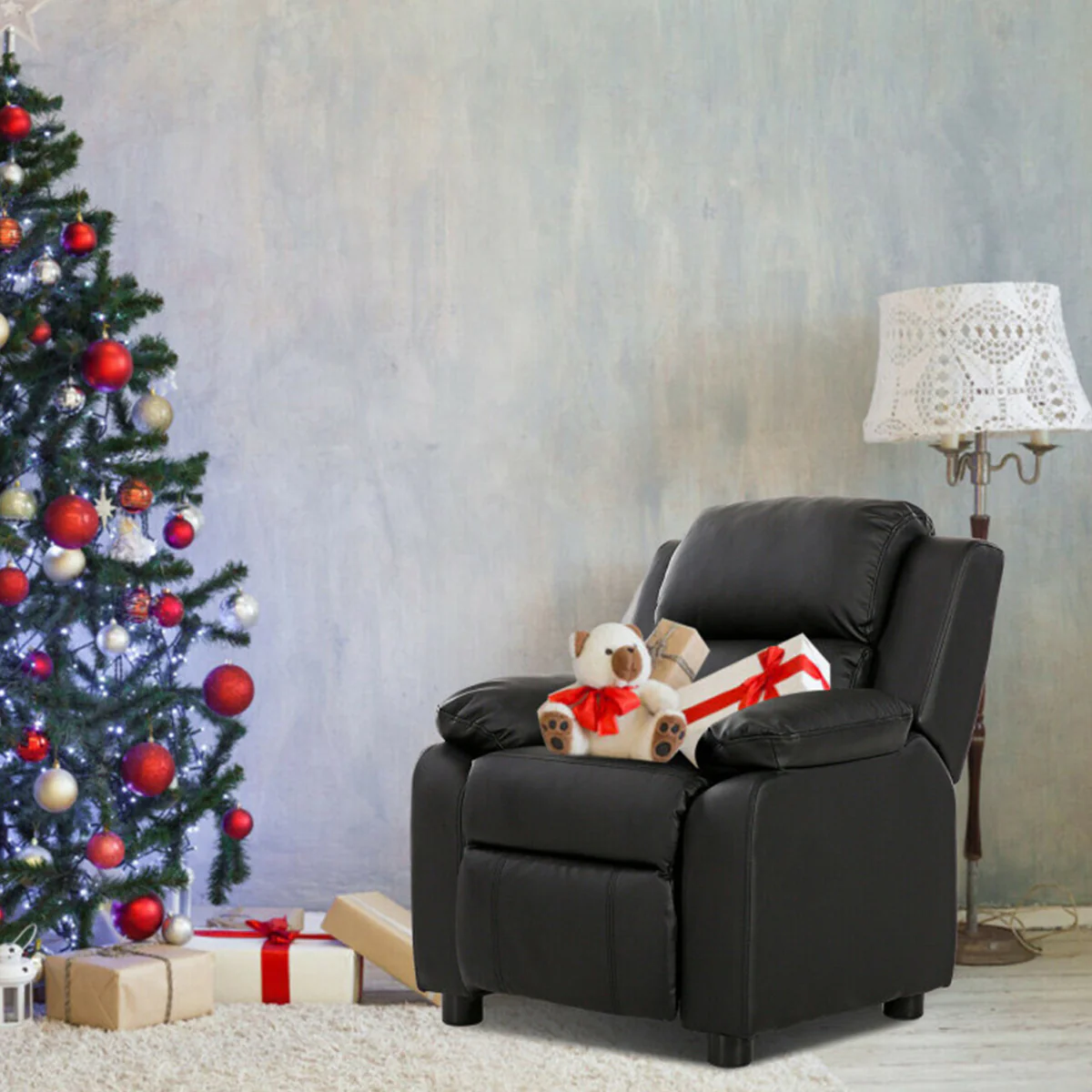 Kids Deluxe Recliner Chair with Storage Arms - Image 9