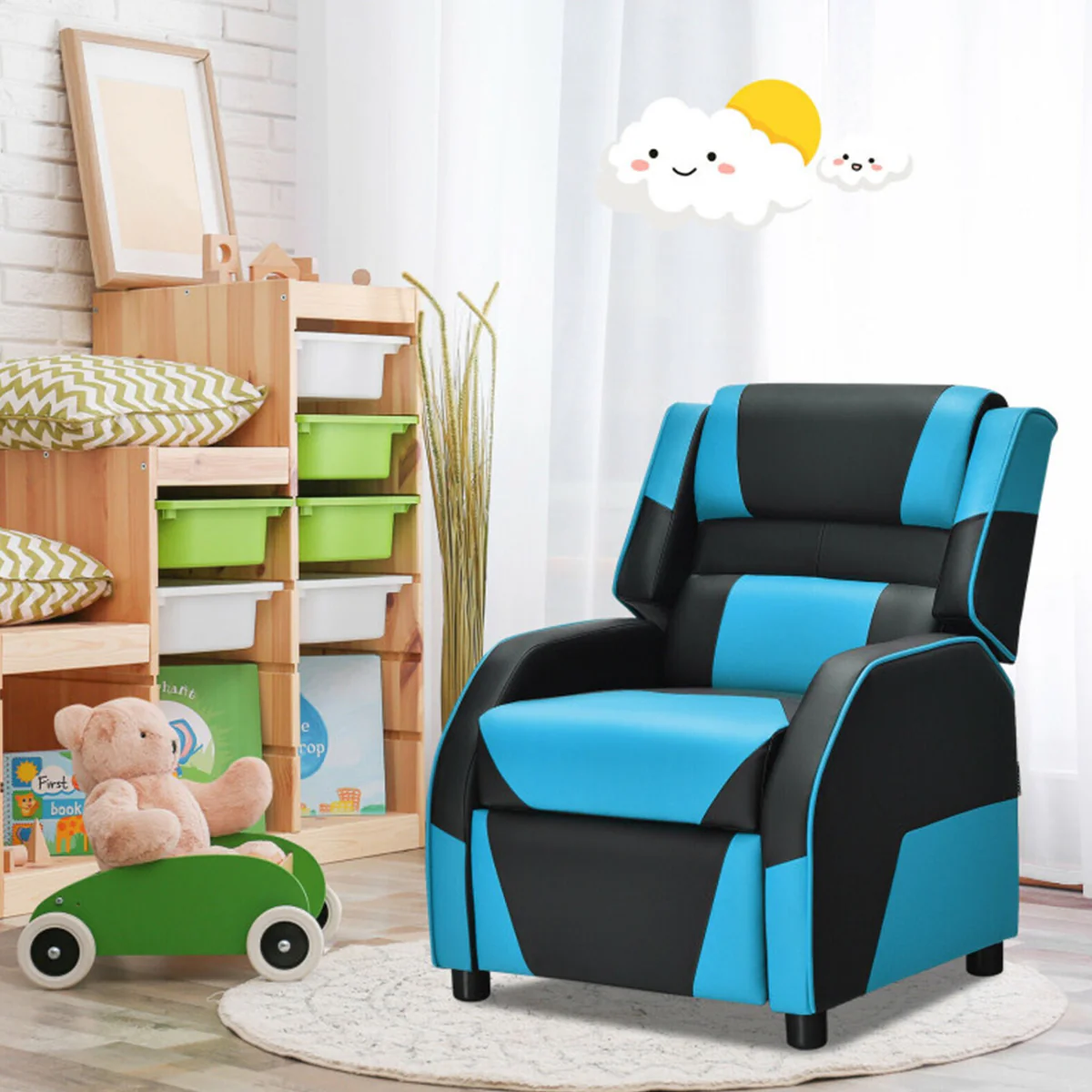 Kids Gaming Sofa Recliner with Headrest and Footrest - Image 15