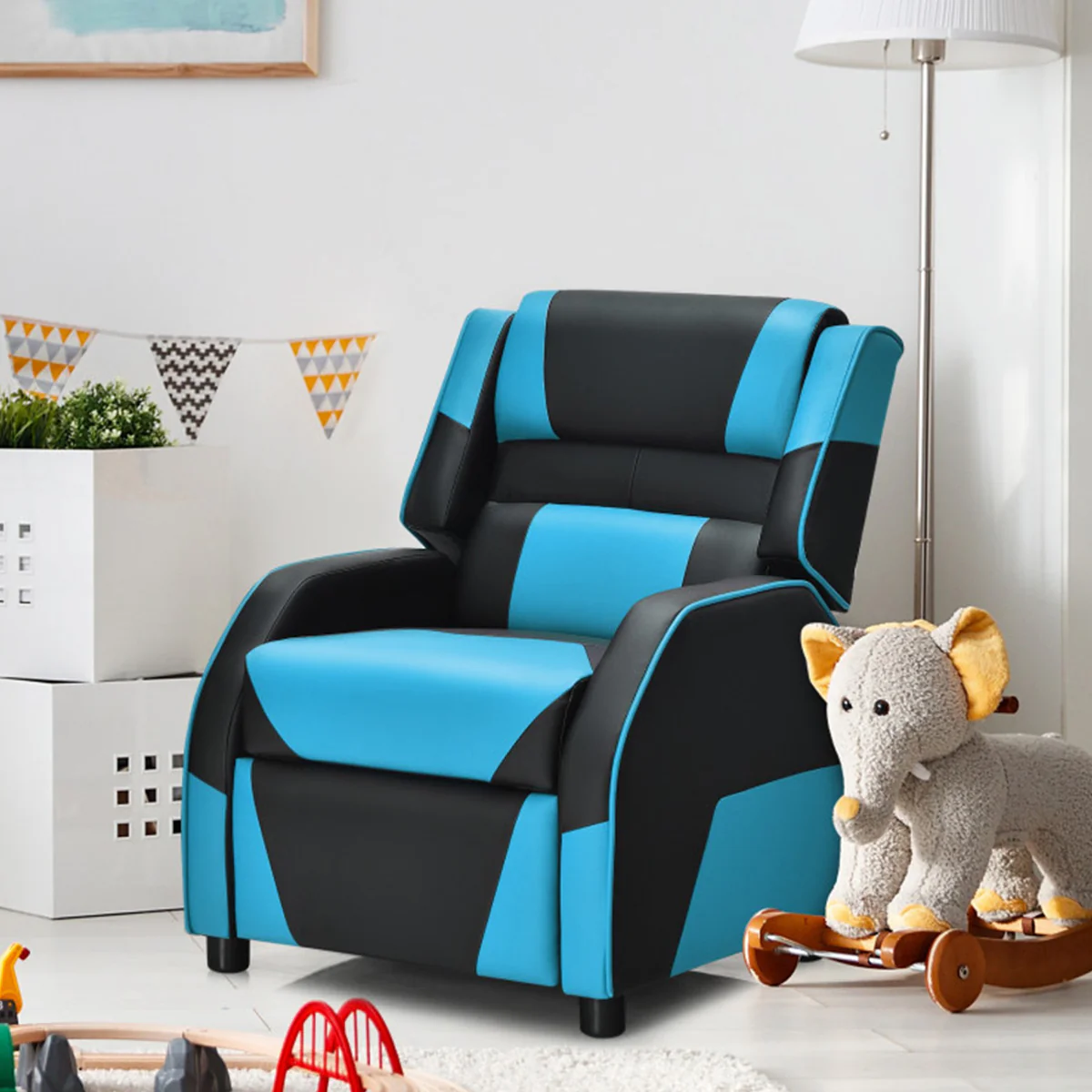 Kids Gaming Sofa Recliner with Headrest and Footrest - Image 24