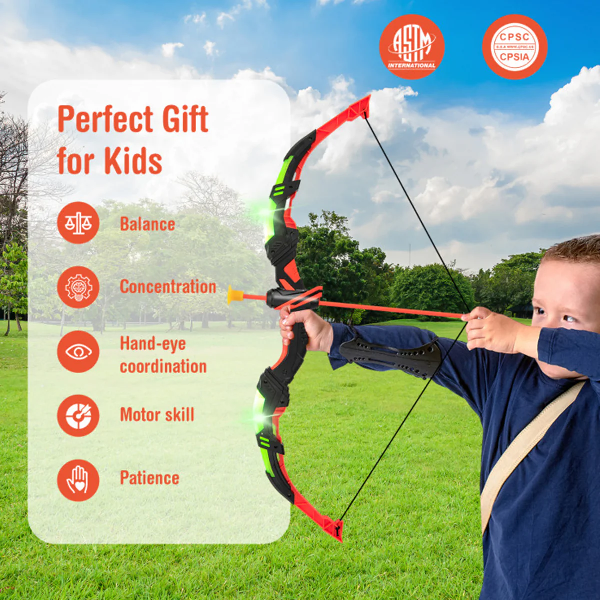 Kids LED Archery Bow Set with Suction Cup Arrows - Image 4
