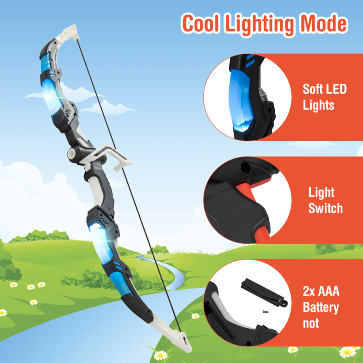 Kids LED Archery Bow Set with Suction Cup Arrows - Image 5
