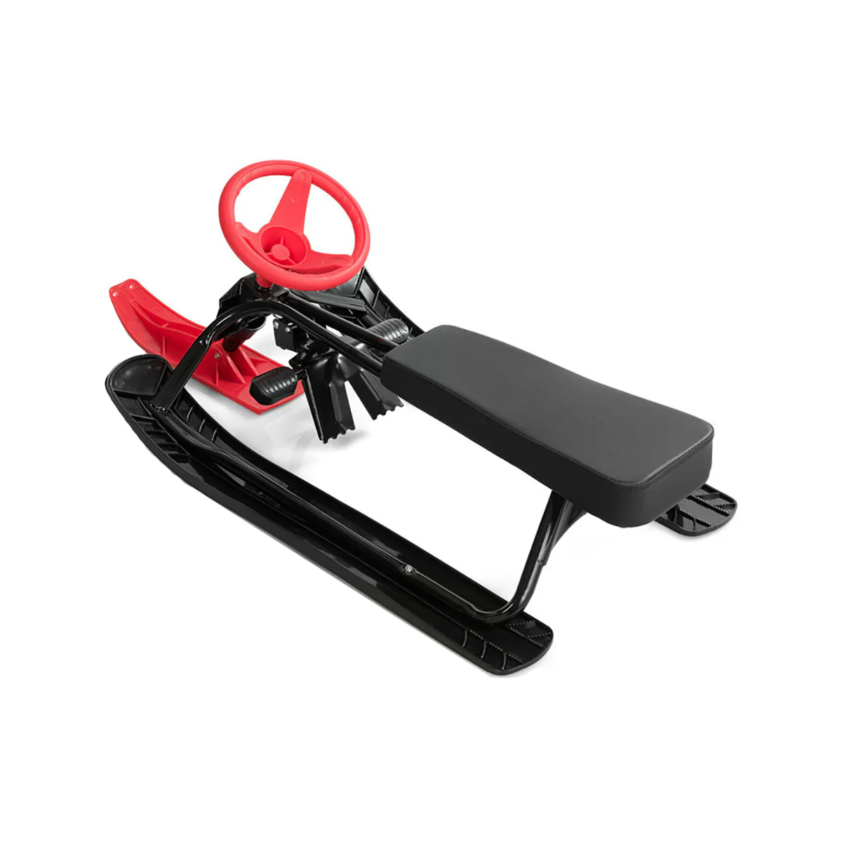 Kids Snow Sand Grass Sled with Steering Wheel and Brakes - Image 10