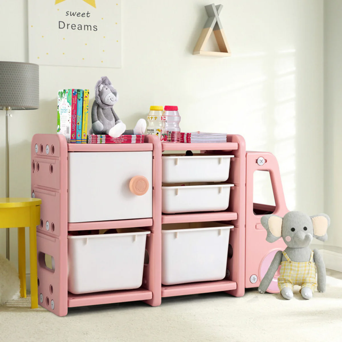Kids Truck Storage Organizer with Plastic Bins - Image 11