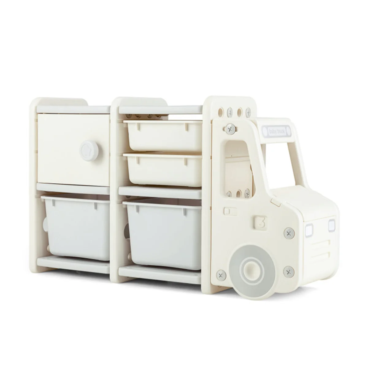Kids Truck Storage Organizer with Plastic Bins - Image 2