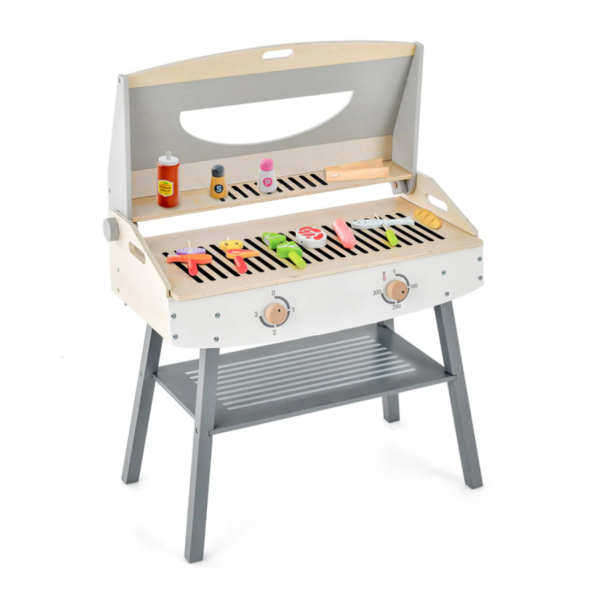 Kids Wooden Barbecue Grill Playset - Image 2