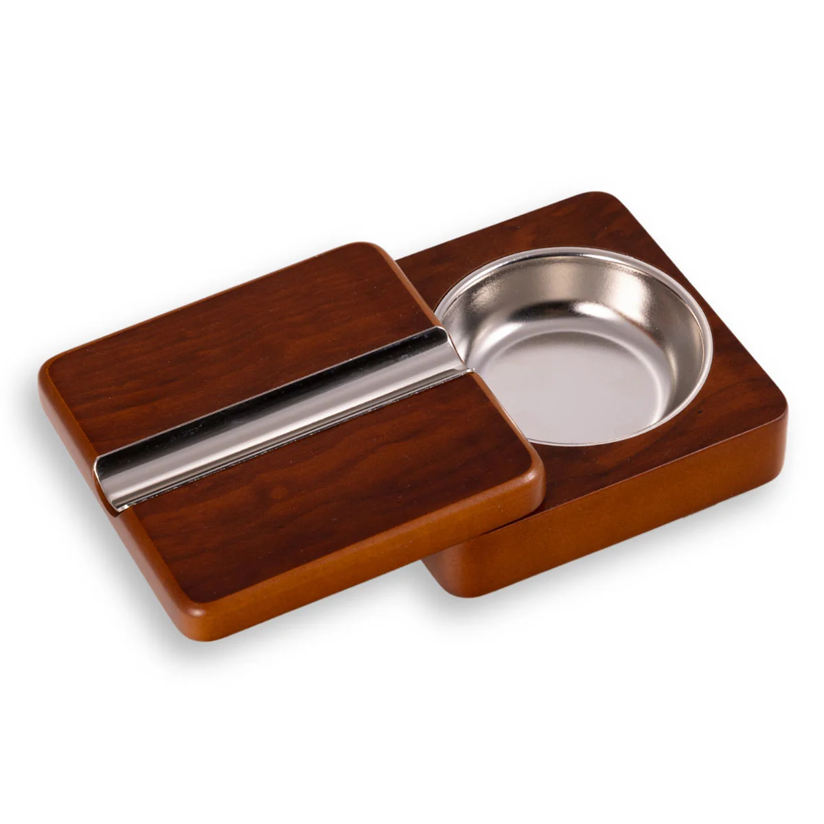 Lacquered Rosewood Swivel Cigar Ashtray - Image 2
