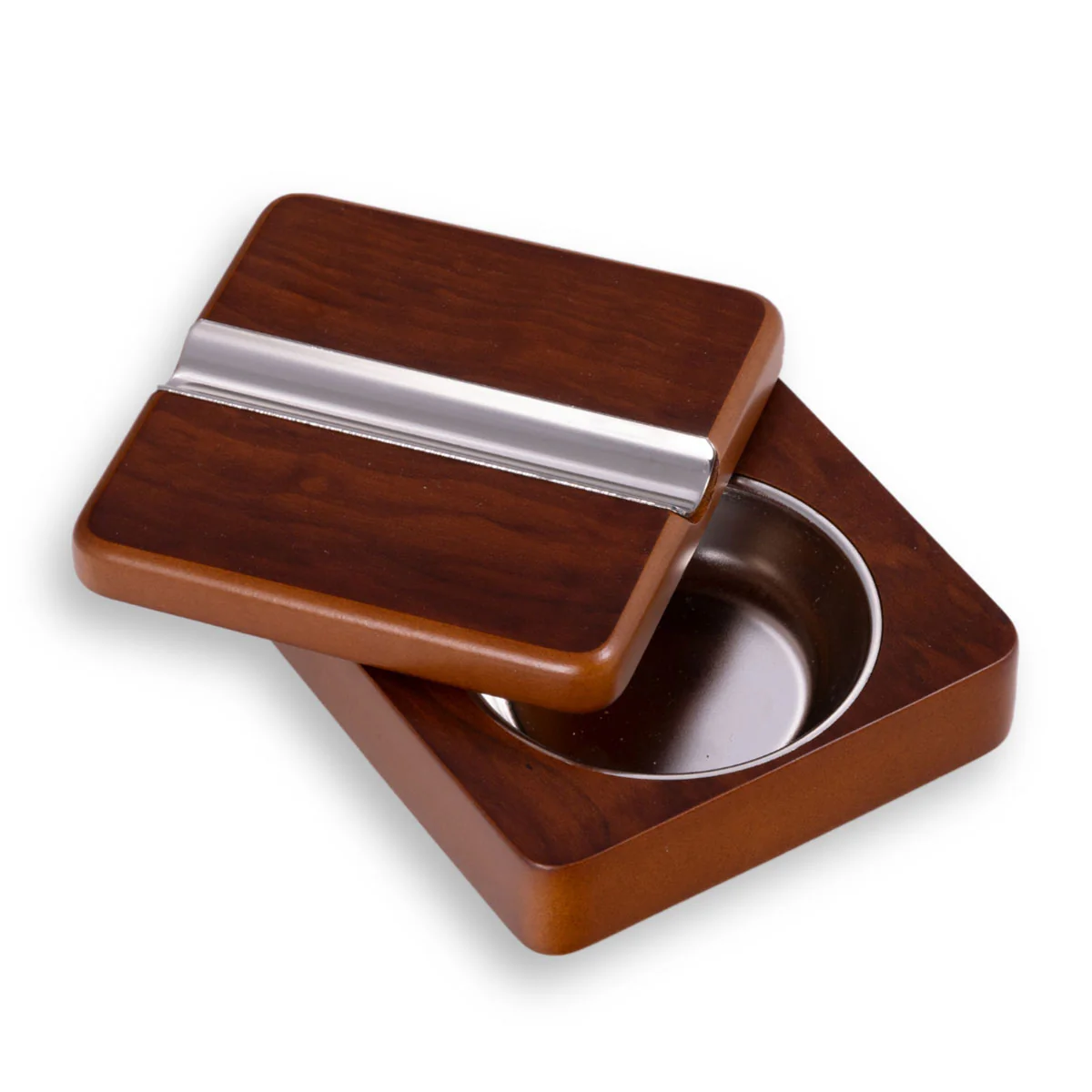 Lacquered Rosewood Swivel Cigar Ashtray - Image 6
