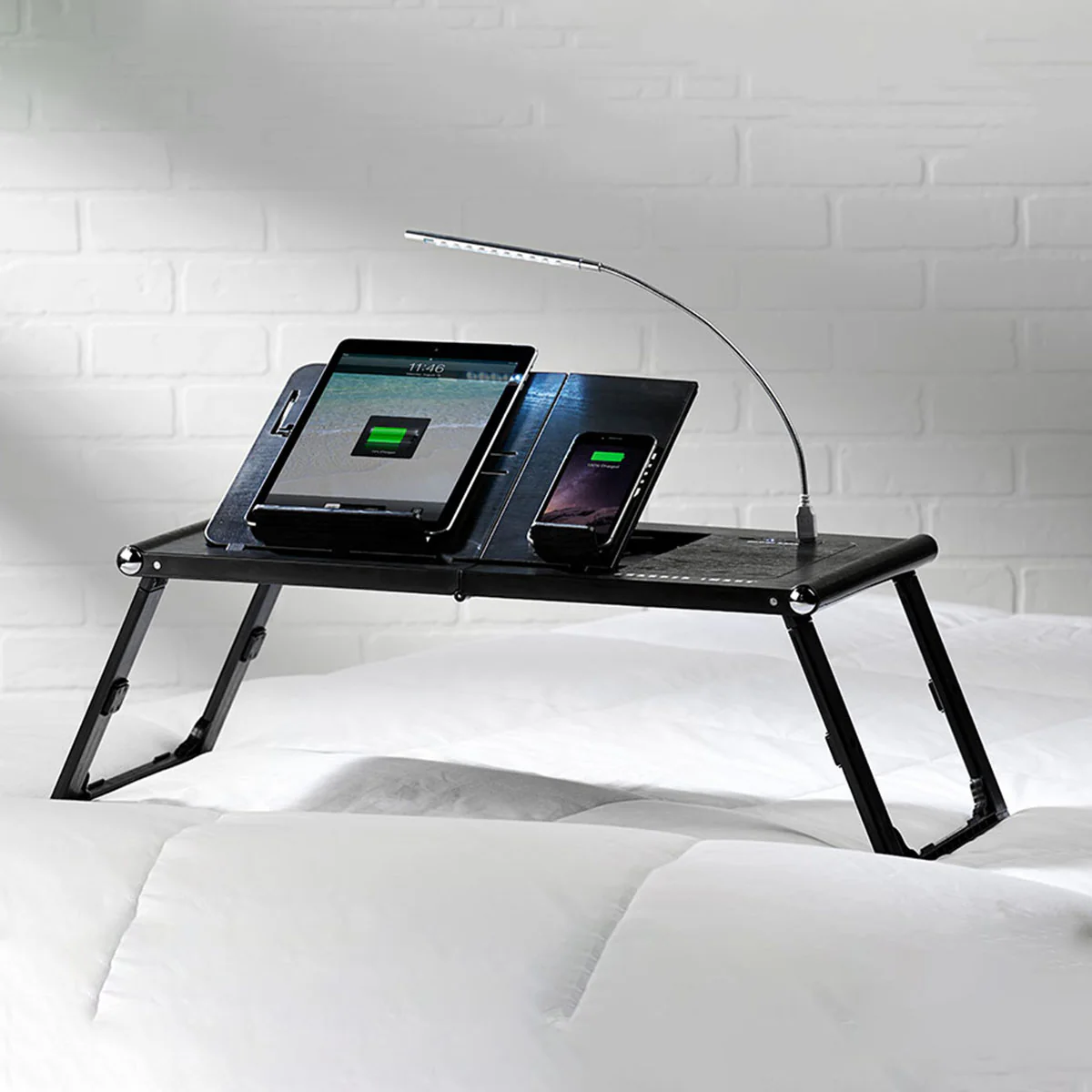 Laptop and Tablet Tray with Built-In Charger by Sharper Image - Image 4