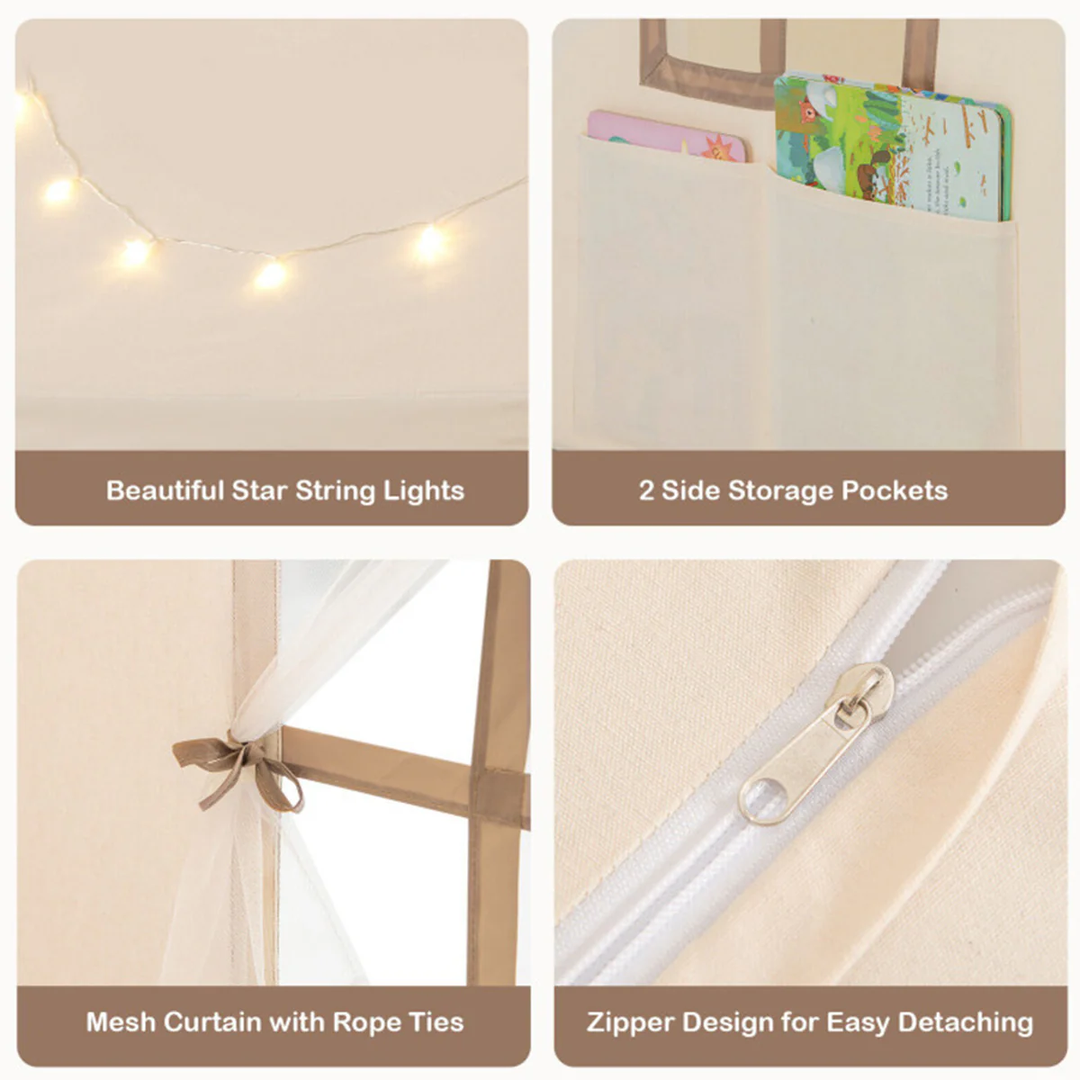 Large Kids Play Tent with Star String Lights - Image 14