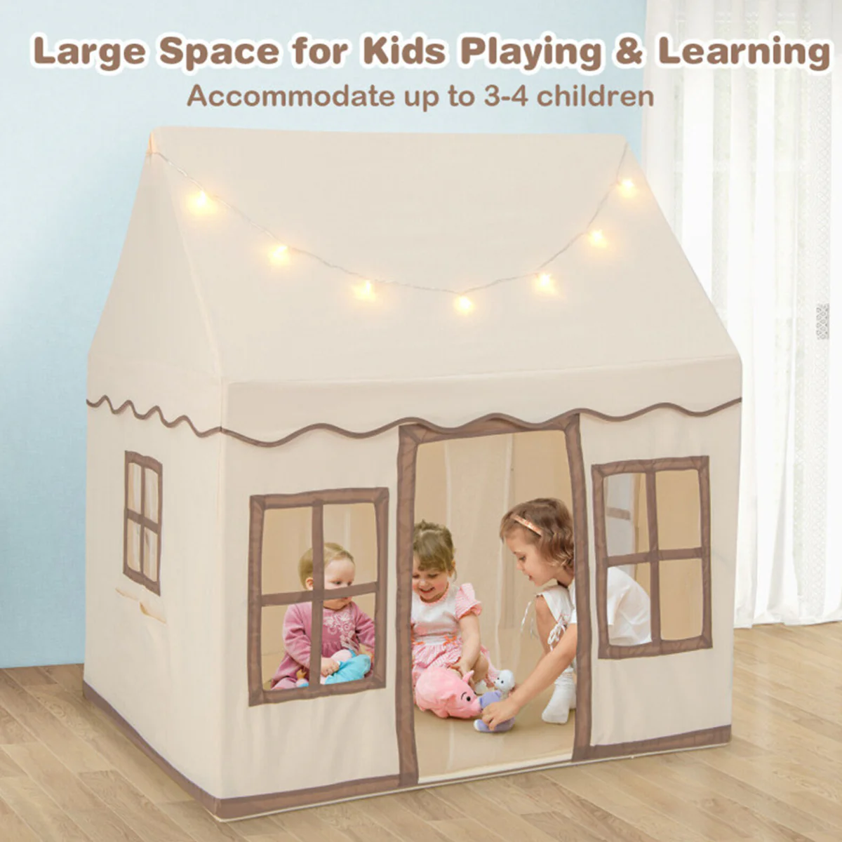 Large Kids Play Tent with Star String Lights - Image 18