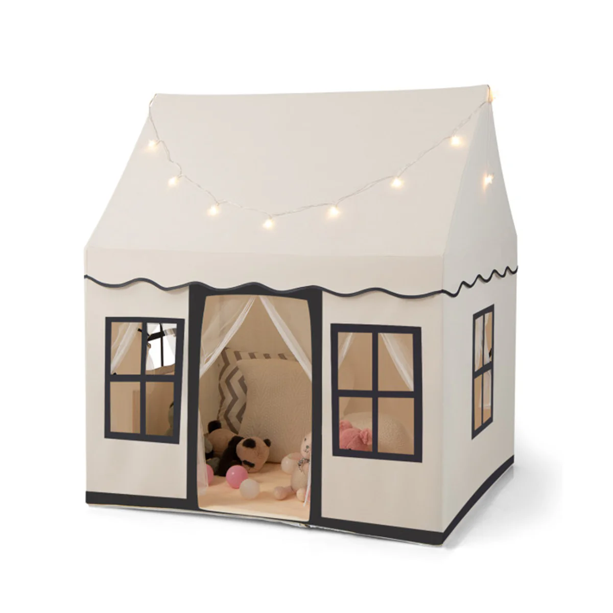 Large Kids Play Tent with Star String Lights - Image 2