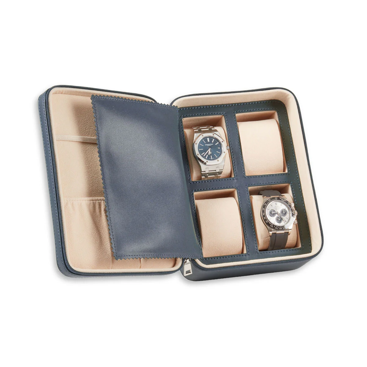 Leather Four Watch and Accessory Travel Watch Case - Image 7