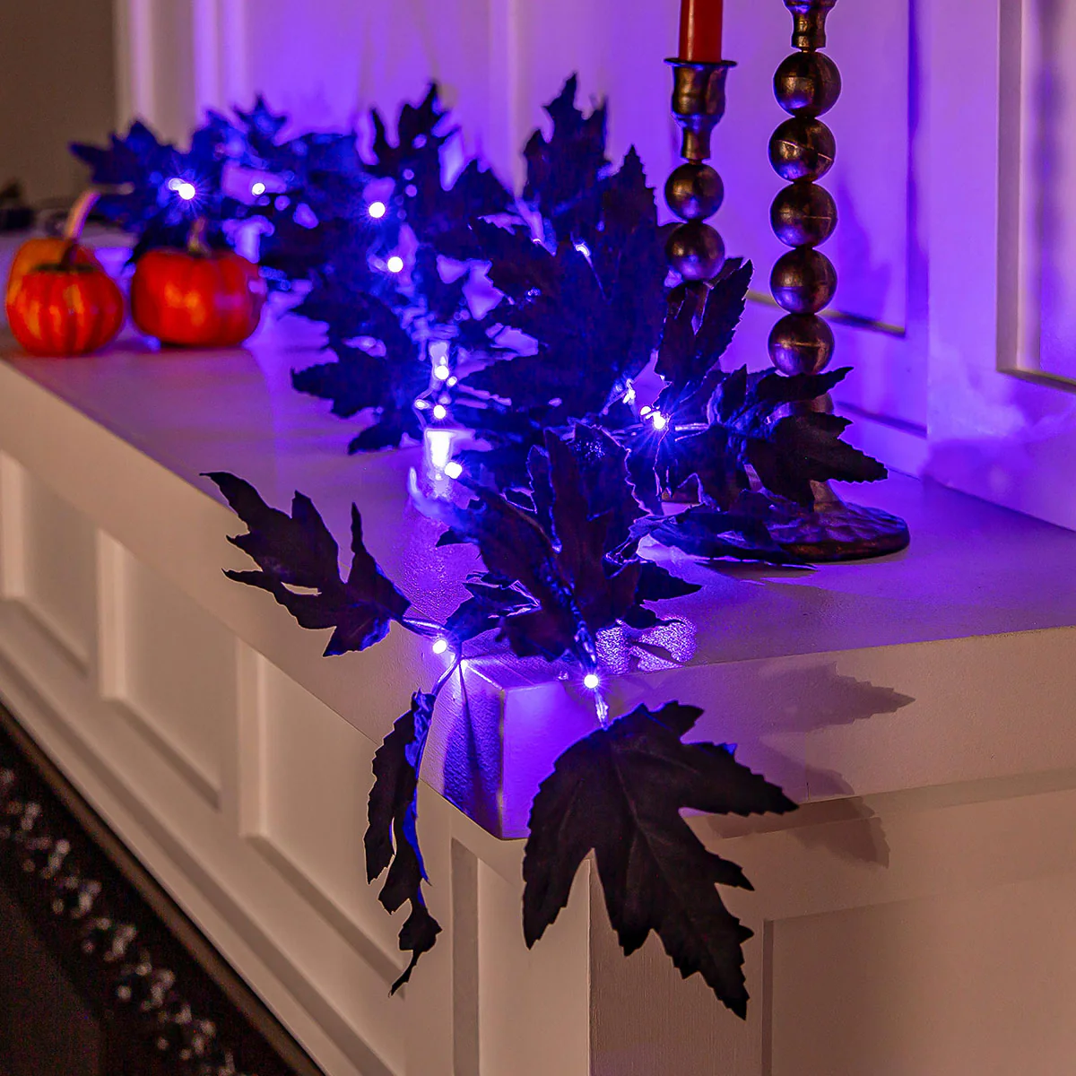 LED Black Maple Garland - Image 3