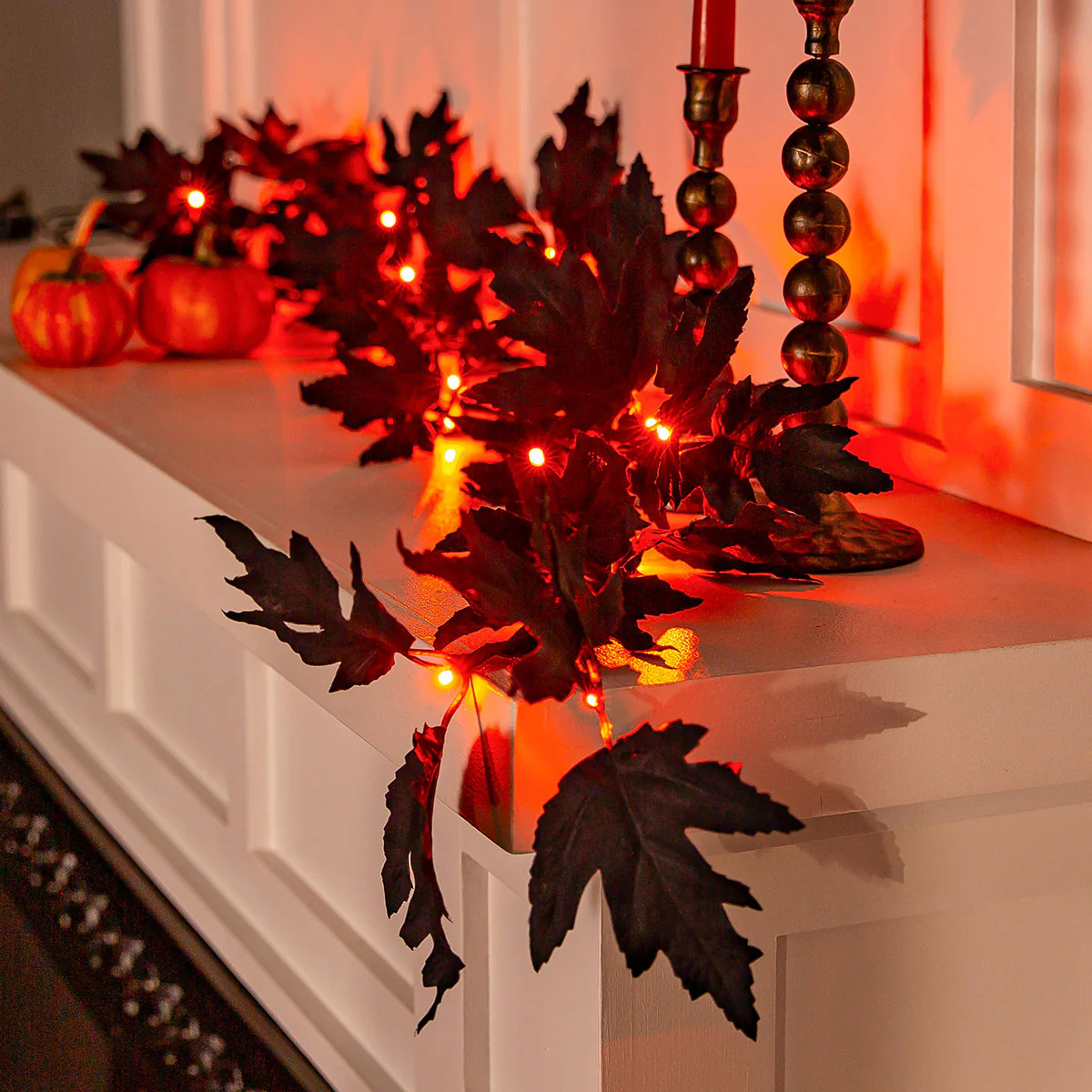LED Black Maple Garland - Image 4