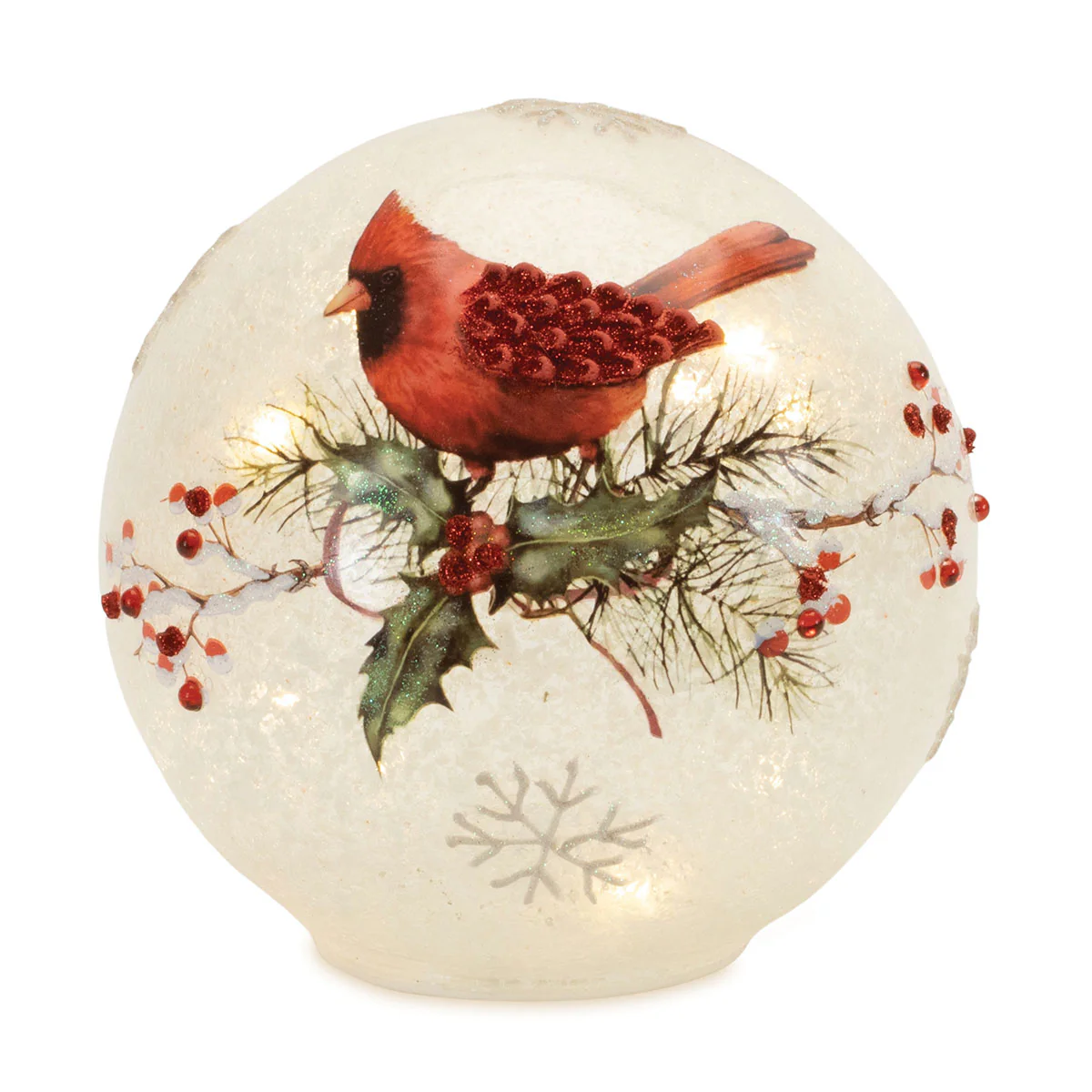 LED Cardinal and Holly Globes (Set of 2) - Image 3