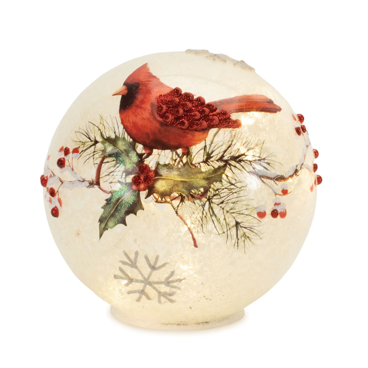 LED Cardinal and Holly Globes (Set of 2) - Image 4