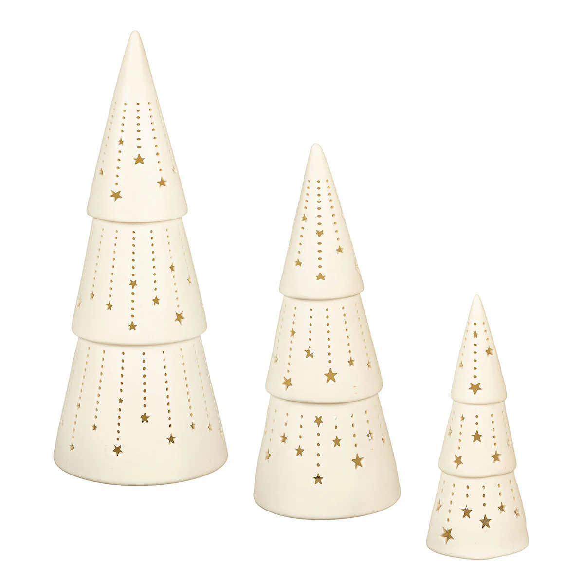 LED Ceramic Christmas Trees (Set of 3) - Image 2