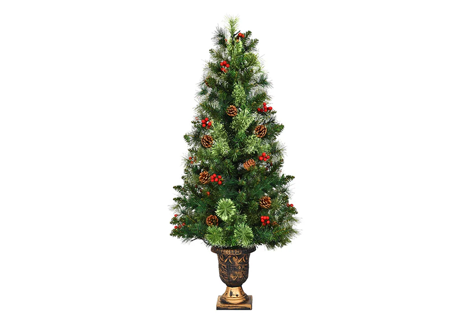 LED Christmas Tree with Red Berries Pine Cones - Image 2