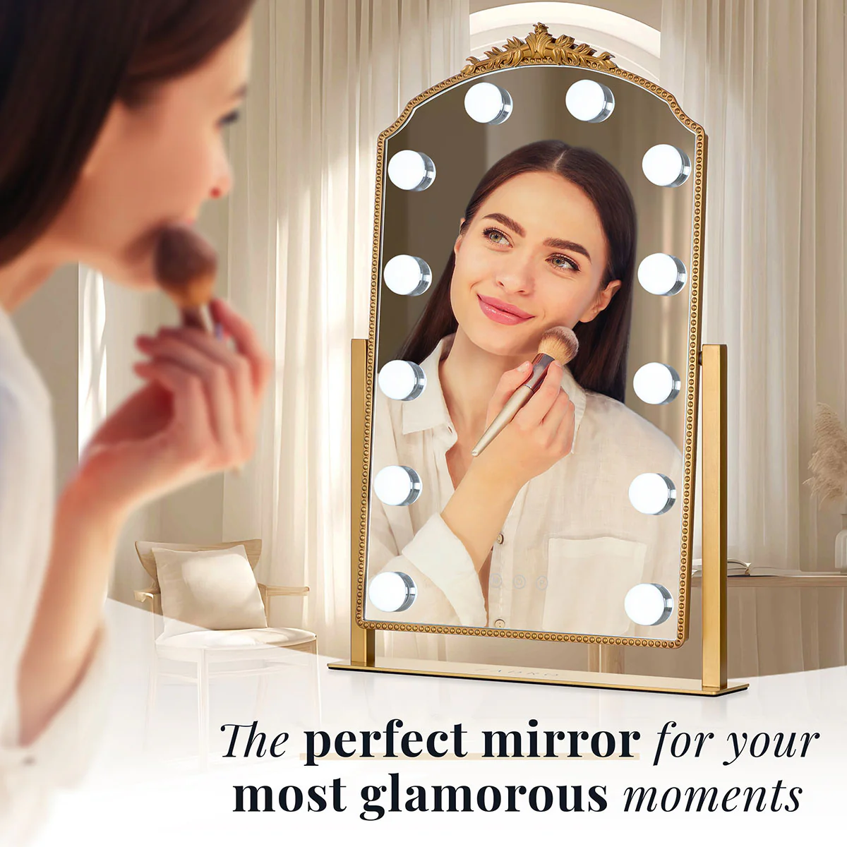 LED Gold Hollywood Mirror - Image 2