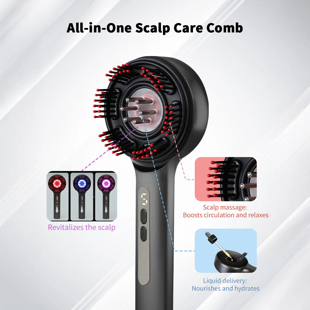 LED Hair Rejuvenation Massage Brush - Image 4
