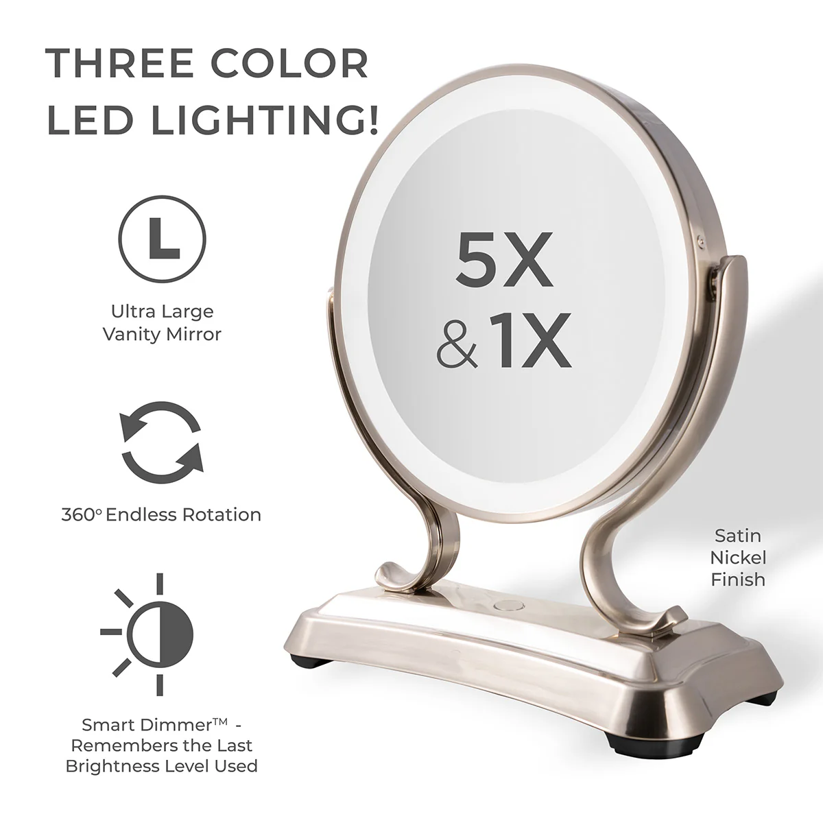 LED Lighted Glamour Makeup Mirror - Image 11