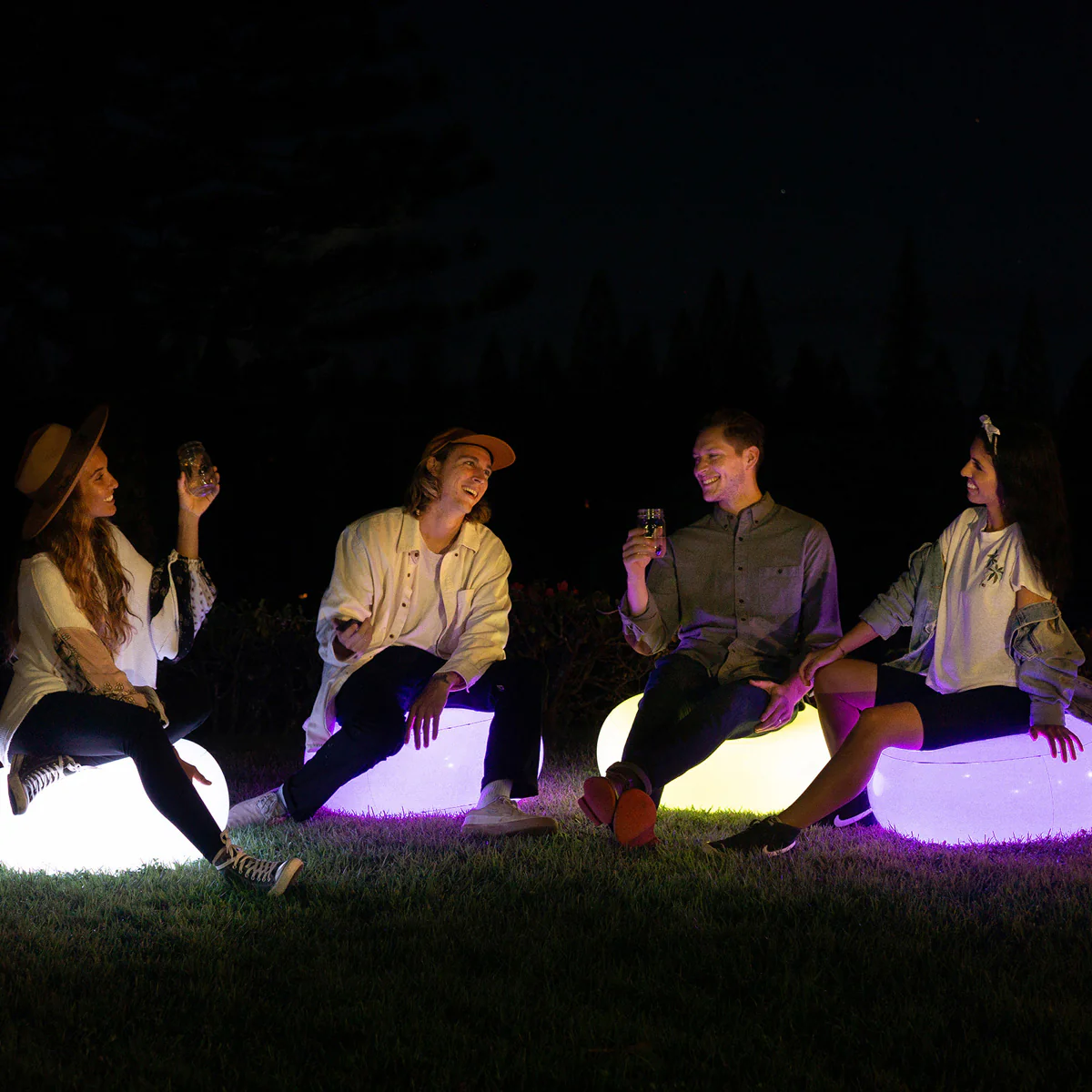 LED Lounge Light Inflatable Pouf - Image 4
