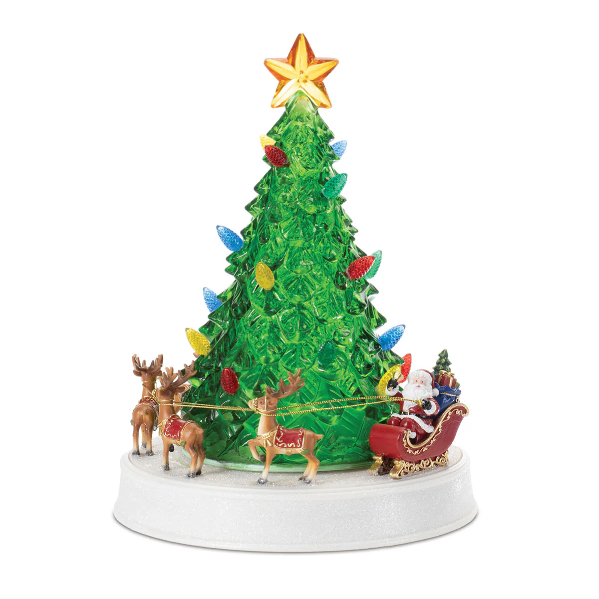 LED Santa’s Reindeer Rotating Carousel Tree with Music - Image 2