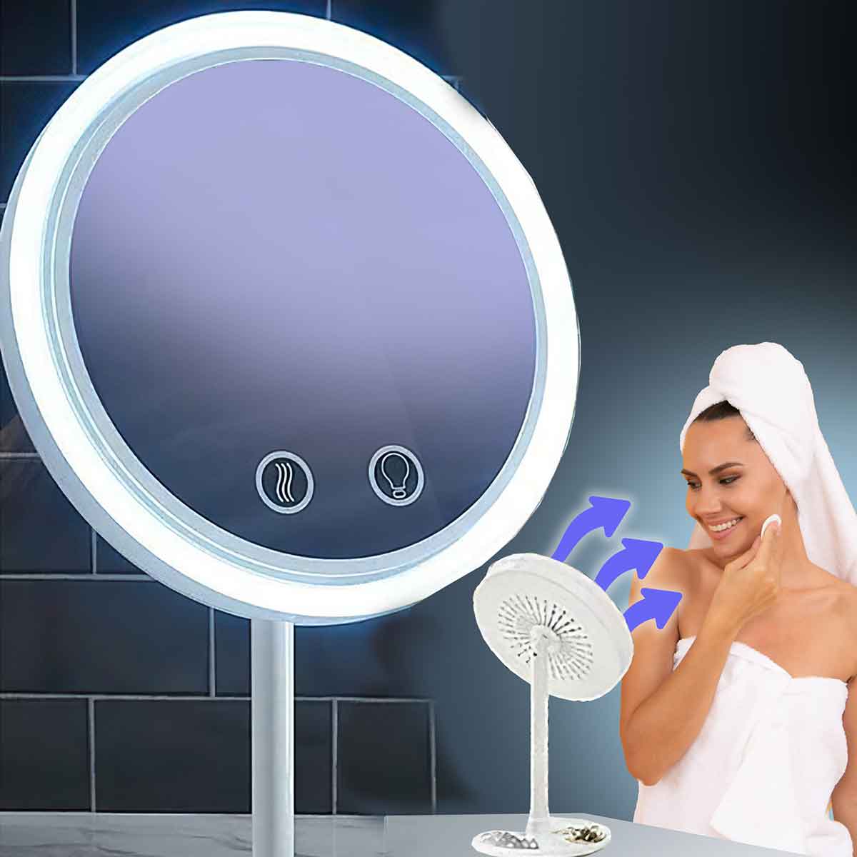 LED Vanity Mirror with Cooling Fan - Image 2