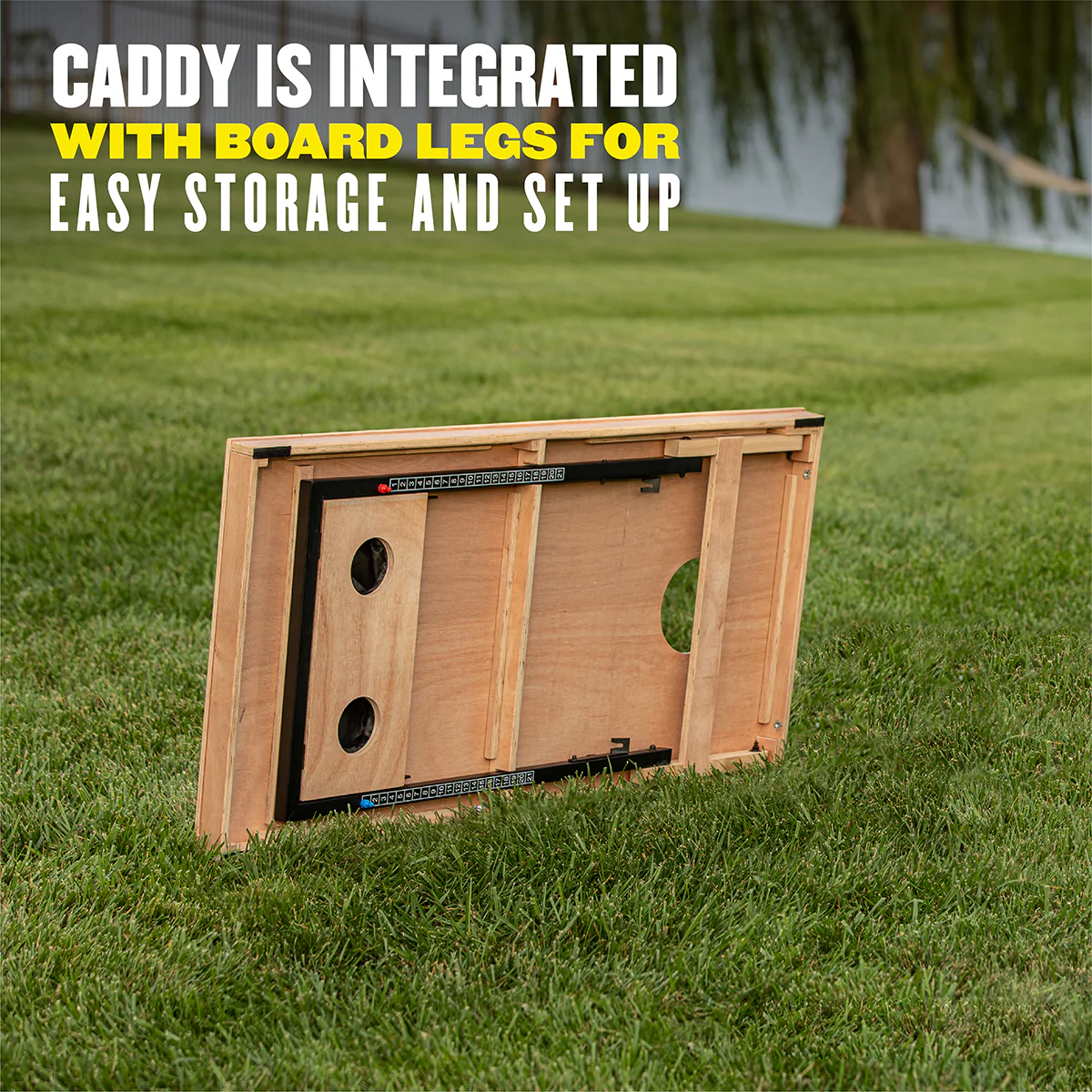 LED Wood Cornhole Set with Integrated Caddy - Image 8