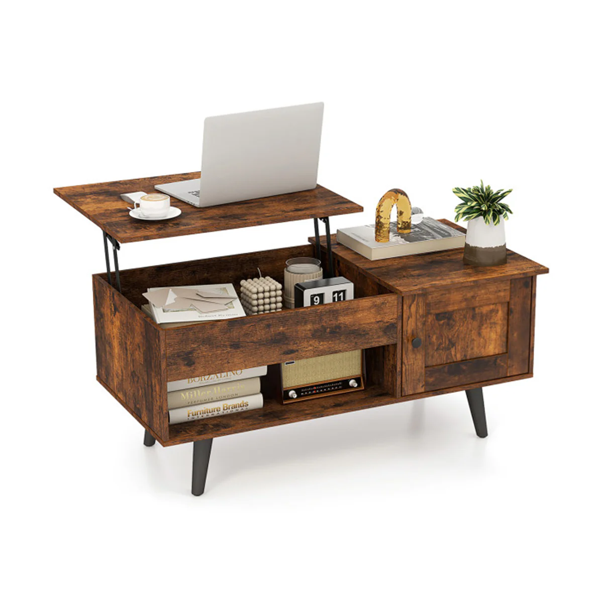 Lift Top Coffee Table with Hidden Storage Compartment - Image 17