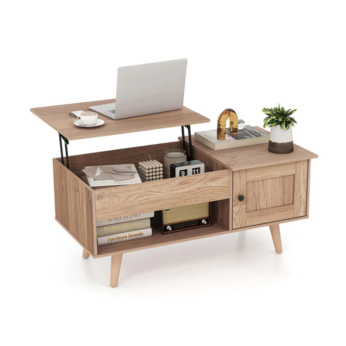 Lift Top Coffee Table with Hidden Storage Compartment - Image 8