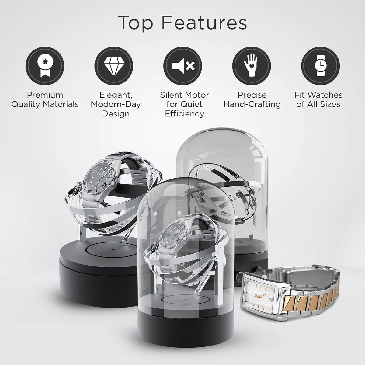 Luxury Glass Automatic Watch Winder - Image 3