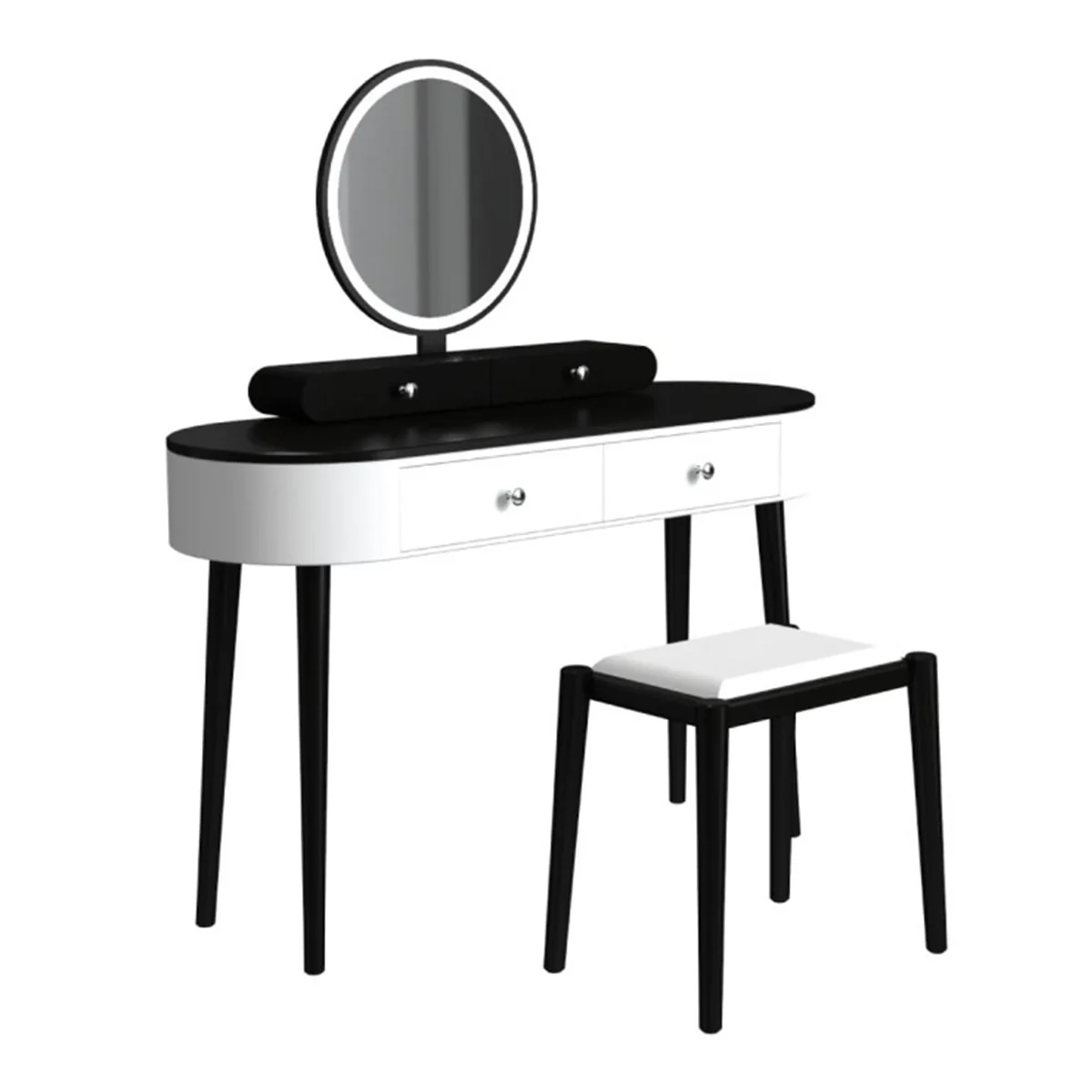 Makeup Vanity Table Set with Stool and LED Mirror - Image 10