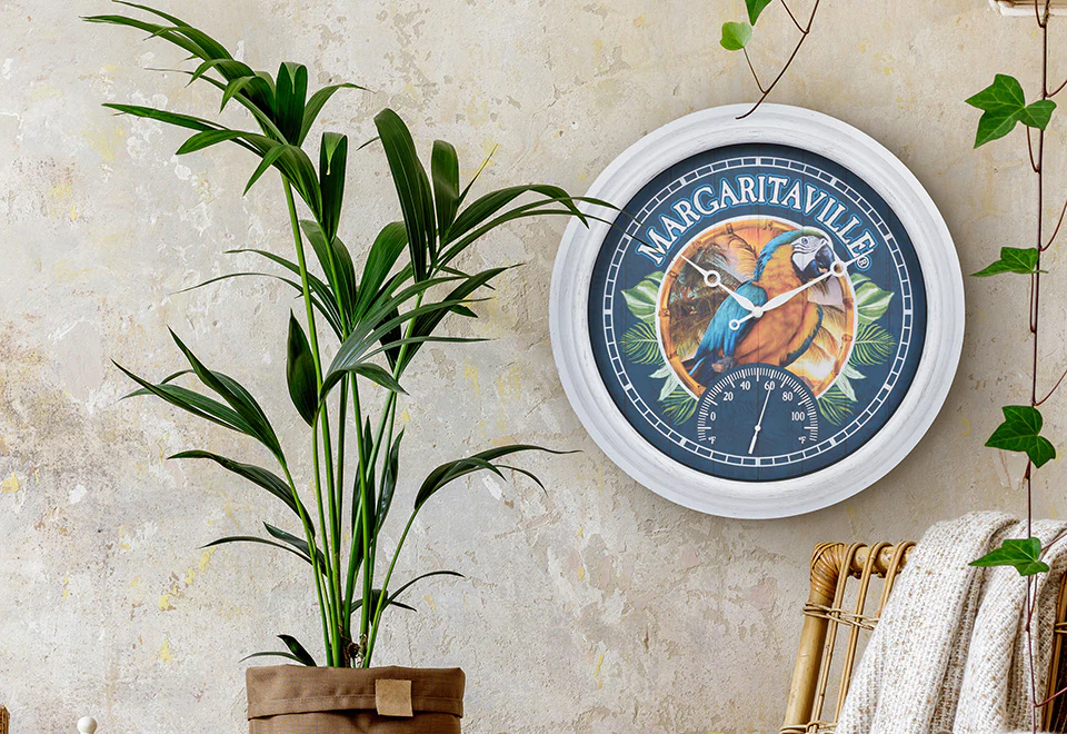 Margaritaville Indoor/Outdoor Wall Clock with Temperature - Image 4