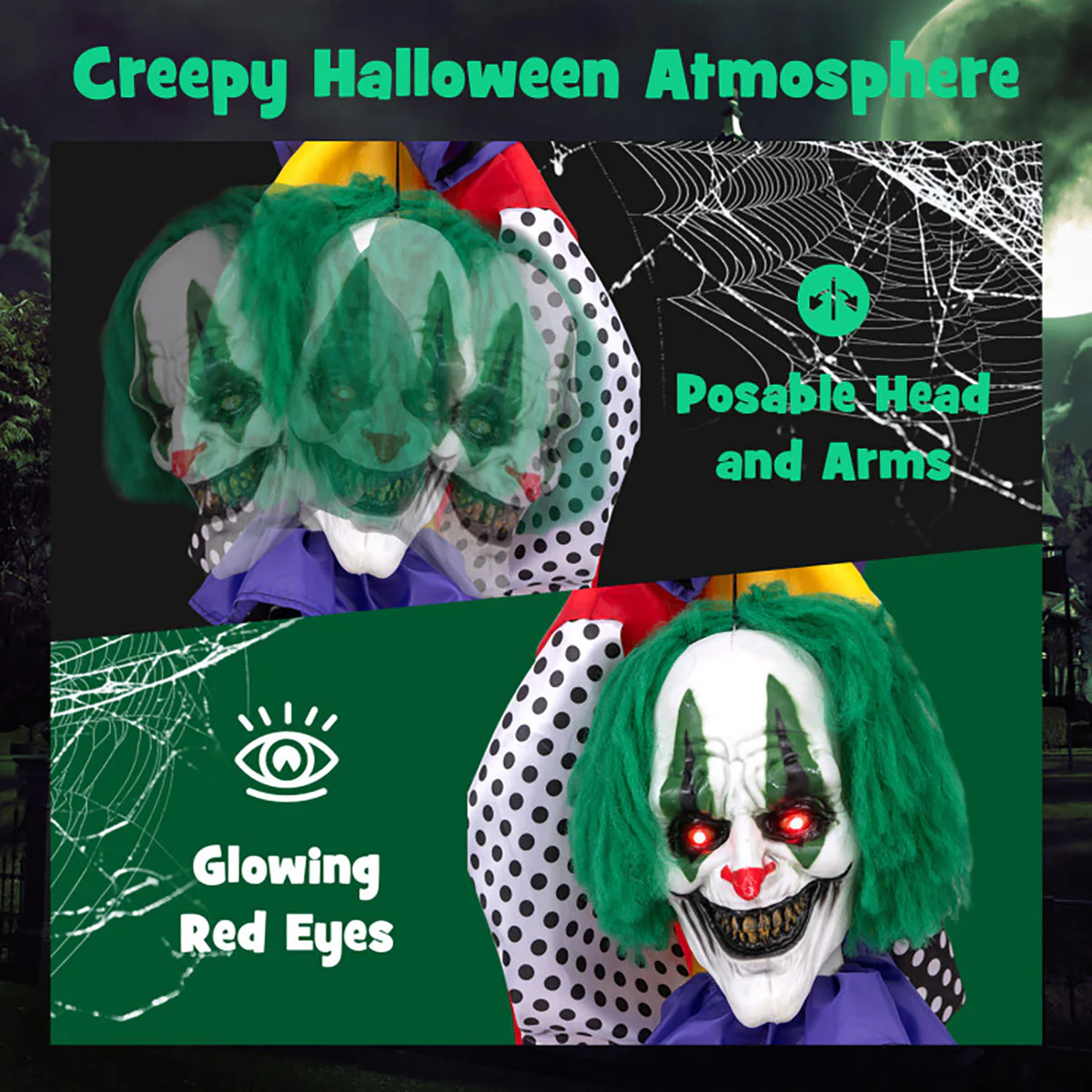 Mechanized Clown with LED Eyes and Audio - Image 5