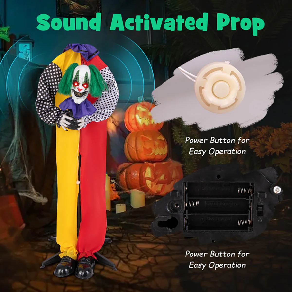 Mechanized Clown with LED Eyes and Audio - Image 7