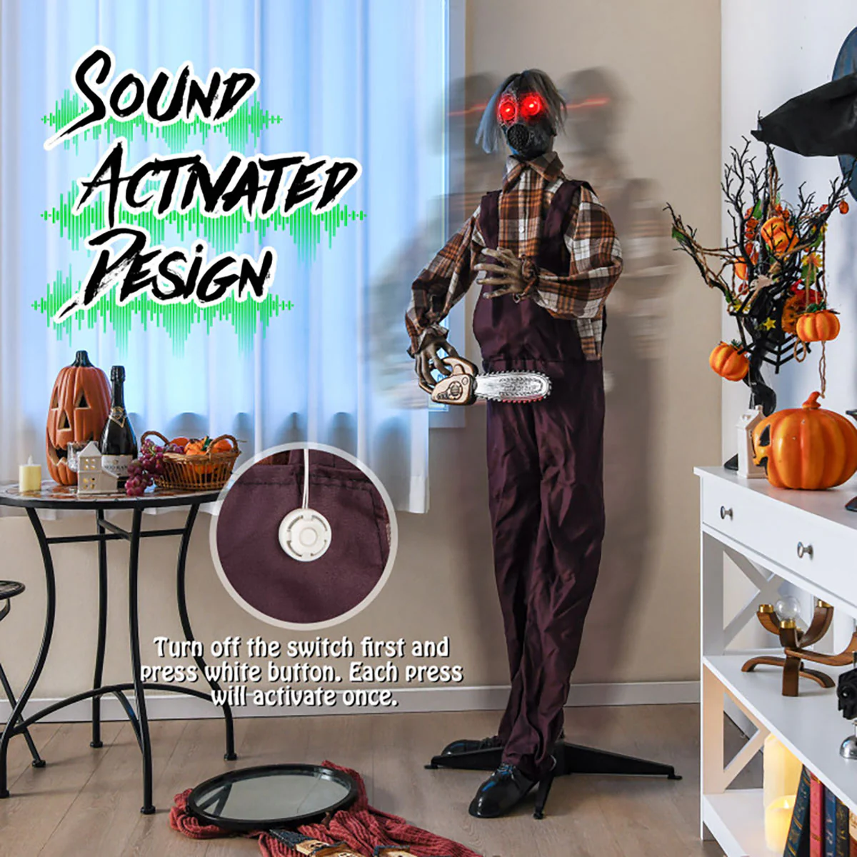 Mechanized Shaking Scary Man with  Lights and Sound - Image 4