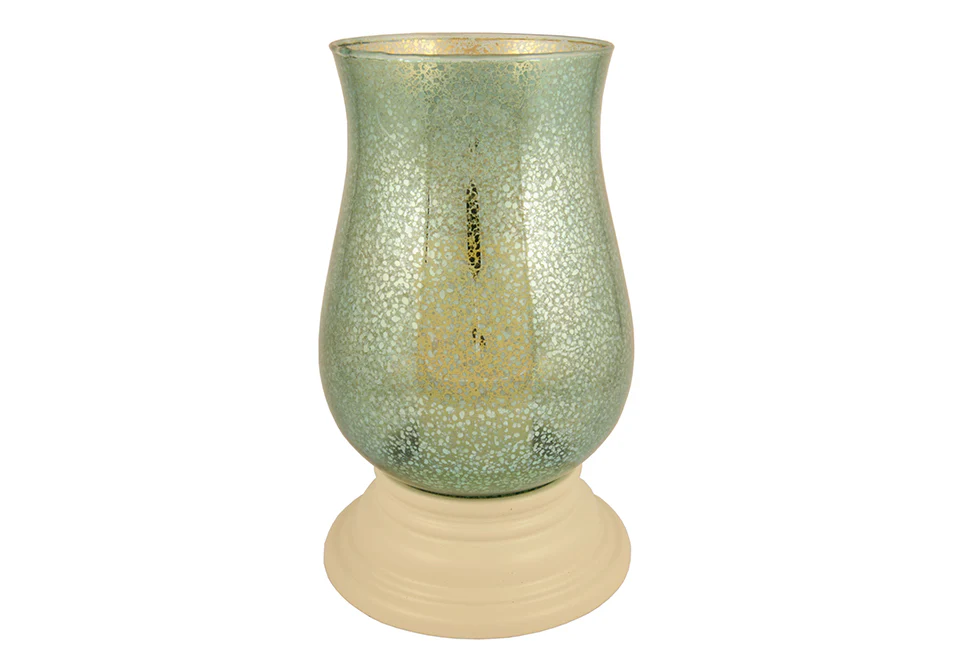 Mercury Glass Hurricane with Flameless Wax Candle - Image 2