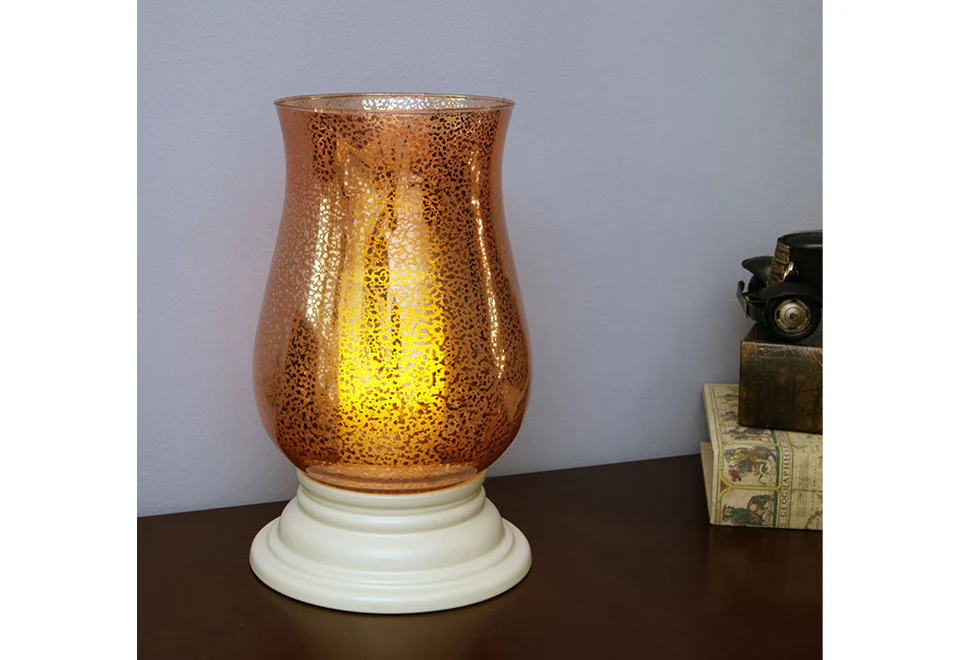 Mercury Glass Hurricane with Flameless Wax Candle - Image 4