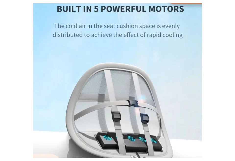 Mesh Lumbar Support with Cooling Fans - Image 4