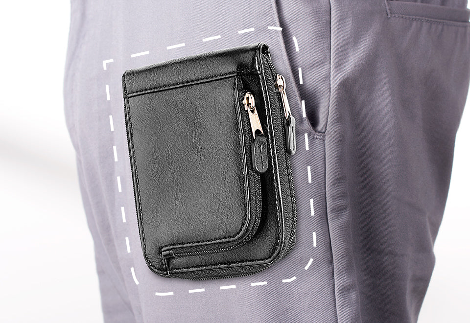 Minimalist Zippered RFID Front Pocket Wallet - Image 2